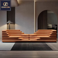 Meubles de salon en éponge haute densité de luxe canapé en cuir moderne combinaison canapé modulaire design haut de gamme