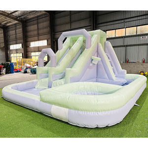 Toboggan aquatique gonflable en PVC pastel, toboggan gonflable, château gonflable avec toboggan - Product Image 2