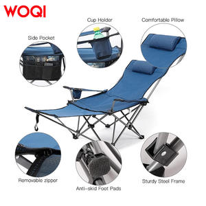 เก้าอี้พับเอนนอน Woqi โครงอะลูมิเนียม ผ้า Oxford รับน้ำหนักได้ 150 กก. สำหรับใช้งานกลางแจ้ง ตั้งแคมป์ สวน สีน้ำเงินรอยัล - Product Image 4