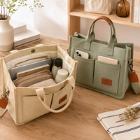 Sac fourre-tout en toile en gros, sac à main organisateur multi-poches, grande capacité, pour le travail, les voyages et le quotidien, sac à bandoulière avec compartiments