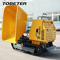 Mini-dumper chenillé 1200 kg 13,5 CV à rotation 180 degrés, benne hydraulique à essence pour entrepôt