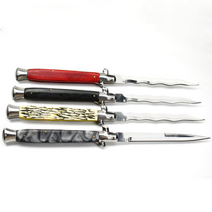 الولايات المتحدة الأمريكية التجارة الإلكترونية إيطاليا AKC قابلة للطي 440c مقبض خشب صلب للدفاع عن النفس شفرة منحنية سكاكين جيب EDC محمولة - Product Image 6