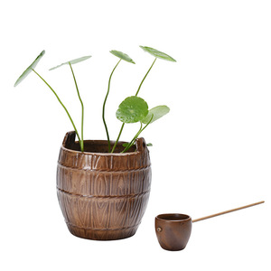 Piccolo Secchio <span class=keywords><strong>in</strong></span> <span class=keywords><strong>Ceramica</strong></span> Smaltata Stile Retrò, Mini Serbatoio d'Acqua per Vaso Idroponico, Decorazione per Micro Paesaggi - Product Image 5