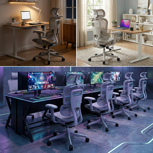 Grey Mesh Ergonomic Computer High <b>Back</b> Office <b>Chair</b> - Product Image 3
