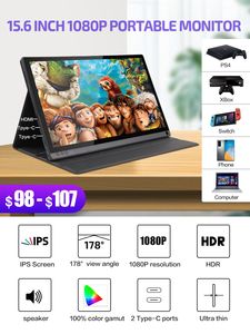Moniteur LCD <span class=keywords><strong>4K</strong></span> de 15.6 pouces Résolution 3840x2160 <span class=keywords><strong>144Hz</strong></span> Écran IPS multi-ports Moniteur de jeu portable - Product Image 2