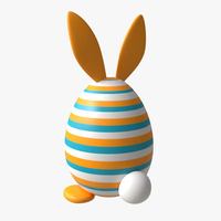 Poyresin Easter Egg Konijn-Achtig Versierd
