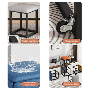 Juego <span class=keywords><strong>de</strong></span> Muebles Modernos Pequeños Tipo <span class=keywords><strong>Cubo</strong></span> Mágico <span class=keywords><strong>Rubik</strong></span>, Taburete <span class=keywords><strong>de</strong></span> Terciopelo para Almacenamiento en el Comedor, Otomana Cuadrada para Dormitorio, Sillas Plegables - Product Image 6