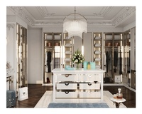 Armoire de rangement en verre de conception européenne, système de rangement personnalisé, armoire de chambre à coucher en bois
