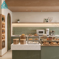 Vitrine de pâtisserie élégante en verre trempé avec éclairage LED, présentoir à pain robuste et écologique pour usage commercial