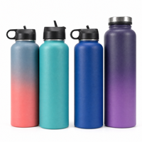 Bouteille d'eau isotherme en acier inoxydable 304, grande capacité 32oz/40oz, couleur dégradée, pour la gym, les sports et les activités de plein air