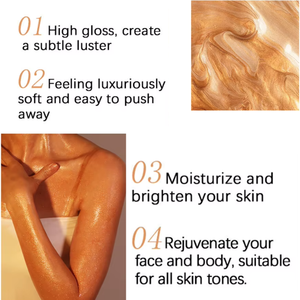 Huile scintillante pour le corps, bio, longue durée, luxueuse, hydratante, avec paillettes bronzées, personnalisable MLM - Product Image 4