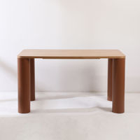Vente en gros de meubles en bois d'usine Wa-bi Table de salle à manger ovale moderne nordique 4 places rectangulaire en bois massif