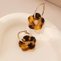 Pendientes de Resina Plástica Estilo Maillard Vintage Francés, Estilo Coreano, de Alta Gama, para Mujer