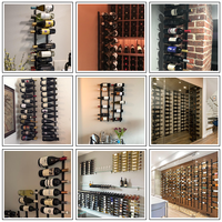 Stockage de vin porte-bouteille suspendu personnalisé présentoirs en acier inoxydable cave à vin conception casier à vin mural