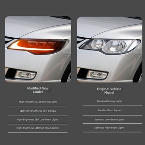 Conjunto de Faros Delanteros de 12 V para Honda Civic FD2 2012-2015, Luces de Circulación Diurna LED, Señales de Giro Fluidas - Product Image 3