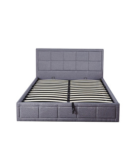 Meuble de chambre à coucher en similicuir <span class=keywords><strong>blanc</strong></span>, meuble de rangement à gaz, <span class=keywords><strong>lit</strong></span> PU - Product Image 4