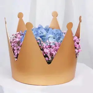 Waterproof Prince Party Box Crown Gift Box Delicate Flower Wrapping Gift Box Creative Crown Shaped For Mother' S Day