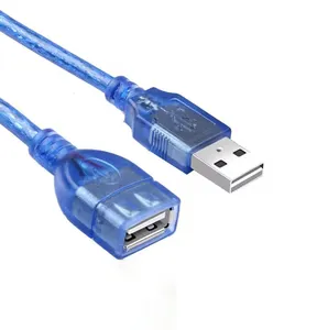 0.5M पारदर्शी नीले USB विस्तार केबल पुरुष के लिए महिला कंप्यूटर कीबोर्ड और माउस विस्तार केबल 2.0 डाटा केबल