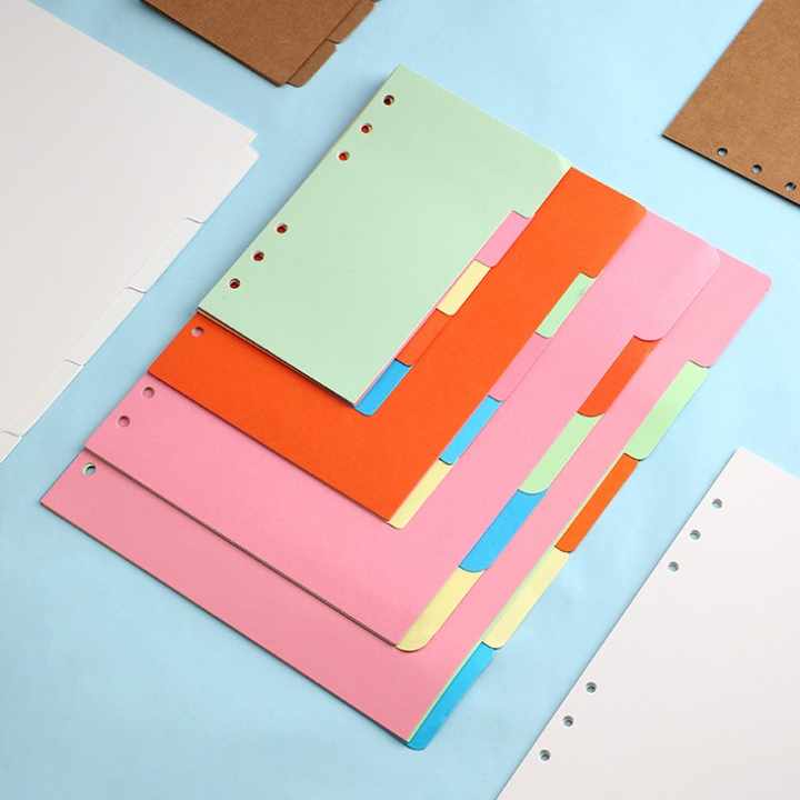 A6/A5/B5/A4 Size 6 Holes Colorful Loose Leaf Notebook Paper Dividers ...