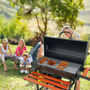 Kit de rôtissoire de fête en plein air personnalisé en gros, kit de barbecue en baril, barbecue manuel à charbon de bois rotatif pour poulet - Product Image 4
