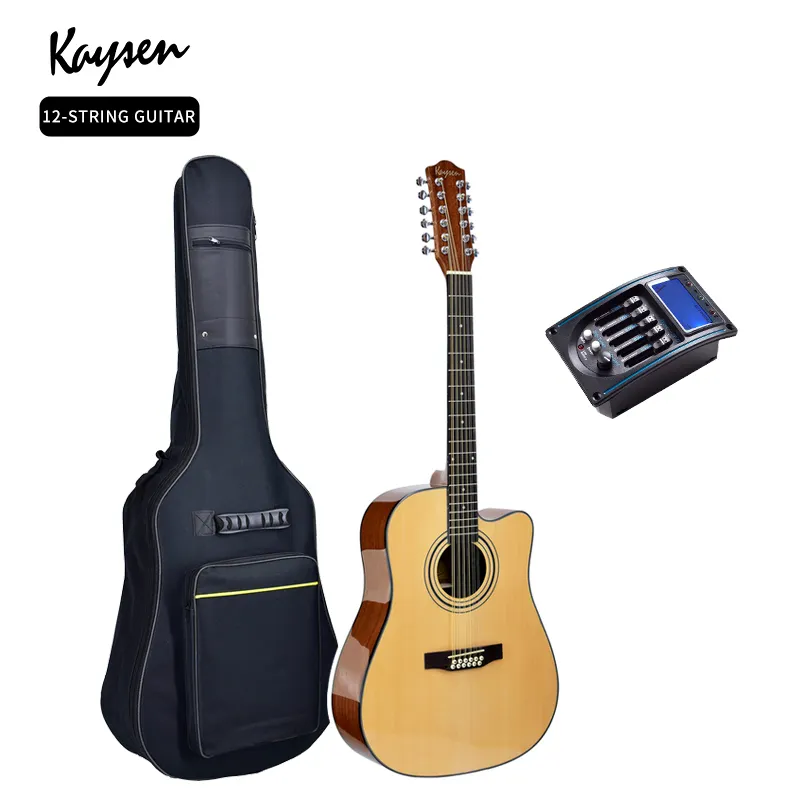 Kaysen Nhạc Cụ Mười Hai Chuỗi Điện Acoustic Guitar Với 5 Ban Nhạc Equalizer