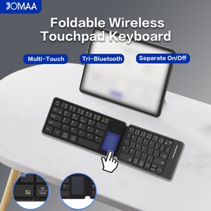 Mini Wireless BT Ultra Thin Folding Leather <b>Keyboard</b> With Touchpad Portable Business Travel Silent <b>Keyboard</b> For Laptop /Tablet - Product Image 2