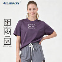 T-shirt pour femme Kuenzi à manches courtes, sensation de fraîcheur, 11% polyester, 87% coton, 2% élasthanne, tissu 240GSM, poids lourd