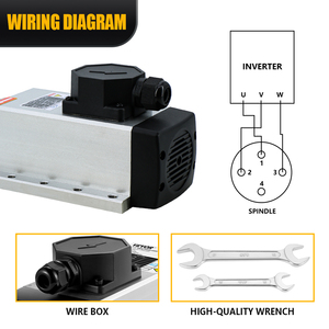מרובע 400HZ 24000RPM 2.2KW ER20 220V מקורר אוויר CNC מחרטה ציר מכונת כלי ציר לפרסום חומר גילוף עץ - Product Image 6