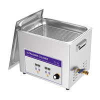 Nettoyeur à ultrasons professionnel de table 15L 540W à chauffage temporisé, réglable avec vanne de vidange, pour laboratoire, clinique dentaire, nettoyage de bijoux