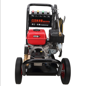 Hidrolavadora a Gasolina de 200 Bares con Dos Ruedas Máquina de Lavado de Autos <span class=keywords><strong>para</strong></span> Limpieza y Desatasco de Tuberías - Product Image 1