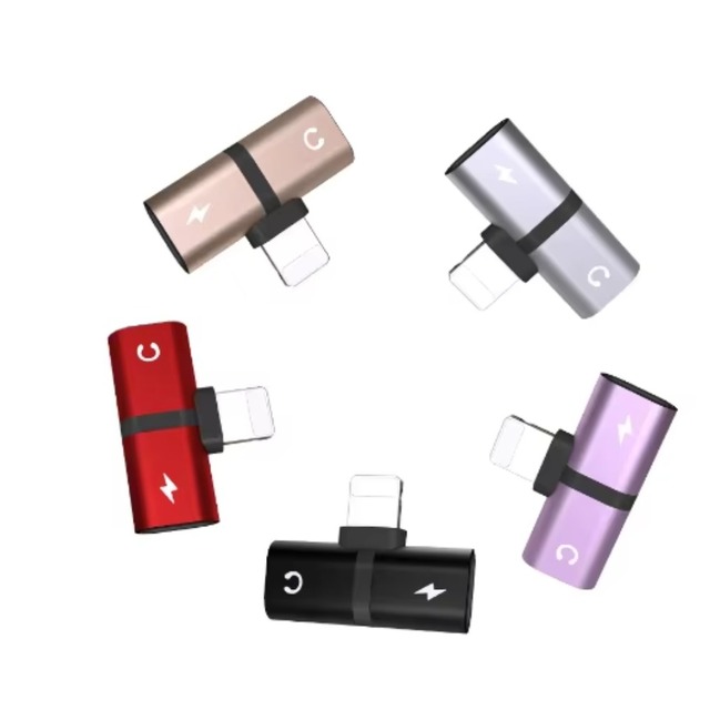 T-shaped  2 in 1 Dual-port Headphone Adapte for iPhone 15 14 13 12 11 8 7 6 Plus X XS Xs Max  Audio Charger Dispenser Spliter