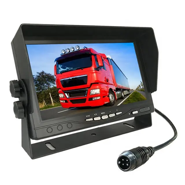 Connecteur 4 broches Support en U 12V Moniteur LCD de voiture 7 pouces Moniteur de recul de voiture Écran de vue arrière 24V Moniteur TV pour bus et camions lourds