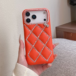 Custodia Rigida in Pelle PU con Motivo a Griglia 3D e Glitter Diamantati per <span class=keywords><strong>iPhone</strong></span> Air 16 15 14 <span class=keywords><strong>13</strong></span> 17 Pro Max, <span class=keywords><strong>Cover</strong></span> con Strass e Fiocco - Product Image 2