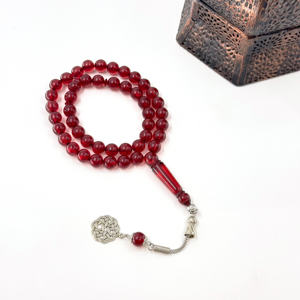 ลูกประคำมุสลิม 10 มม. 45 เม็ด, ลูกปัดอะคริลิกสีแดง, มิสบาฮ์อิสลาม, อิมาม ซุบฮาคบาร์ สระว่ายน้ำ, สรรเสริญพระเจ้า, ทิสบีฮะ โรซารี - Product Image 4