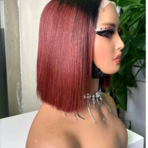 100% Human Hair Glueless Vietnam 4*4 Closure Sdd Bone Straight bob <b>Wig</b> 1b/33 - Product Image 3