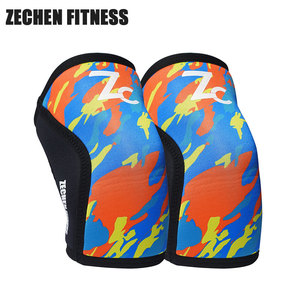 Zechen tùy chỉnh đầu gối tay áo mới in ấn mô hình <span class=keywords><strong>Neoprene</strong></span> 7mm 5mm mềm cho Crossfit tạ PowerLifting Đào Tạo - Product Image 2
