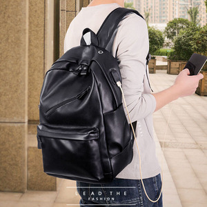 Custom Pu Vegan <b>Leather</b> School <b>Backpack</b> <b>Men</b> Laptop Collage Bags Wasserdichter Student Rucksack Mochila Cuero <b>Backpack</b> - Product Image 4