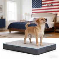 Lit pour chien YANGYANGPET en tissu imitation lin, mousse douce, luxe et tendance