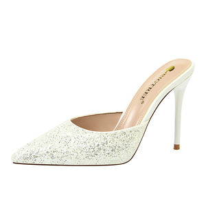 283-12 di Modo semplice metallo <span class=keywords><strong>con</strong></span> <span class=keywords><strong>tacco</strong></span> a spillo <span class=keywords><strong>tacco</strong></span> <span class=keywords><strong>alto</strong></span> bocca superficiale sottolineato paillettes baotou pantofole <span class=keywords><strong>sandali</strong></span> femminili - Product Image 3