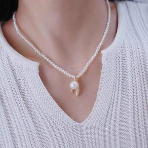 S925 Silver Pendant and <b>Jade</b> Necklace with 9-11mm Round Beads DIY Pearl Accessories 31171 - Product Image 2