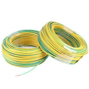 Bonne vente fil de terre en pvc jaune et vert 1.5mm 2.5mm 4mm 6mm câble électrique à noyau unique en cuivre flexible