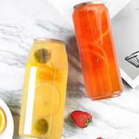 Bouteille en plastique de 200 ml, 250 ml, 330 ml avec couvercles en aluminium faciles à ouvrir, canettes jetables pour jus
