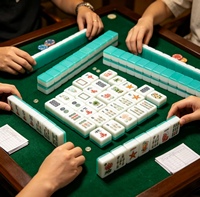 Tuiles de Mahjong Vert Gelée Directes d'Usine, Ensemble de Mahjong en Acrylique Transparent, Mahjong Personnalisé Joker Soap, Fournisseur OEM en Gros