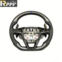 Volante Deportivo de 3 Radios con Fibra de Carbono Real para Ford 2010 Mondeo/2015-18 Edge/2016 Galaxy/2013-16 Fusion/ecoboost