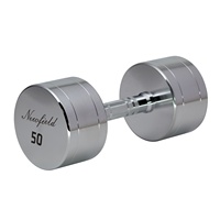 Ensemble d'haltères en métal calibré Premium Fitness 27.5kg miroir très brillant comme de l'acier brillant revêtu de chrome décoratif argenté