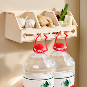 Boîte de rangement pour épices de cuisine, gain de place, <span class=keywords><strong>ventouse</strong></span> murale, organisateur de présentation en plastique, étagère à compartiments en plastique épais - Product Image 4