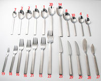 Ensemble de couverts d'hôtel de luxe en acier inoxydable durable avec couteau, fourchette et cuillère - Couverts écologiques réutilisables