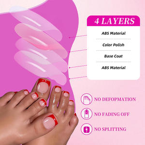 <span class=keywords><strong>Uñas</strong></span> Postizas de Colores <span class=keywords><strong>para</strong></span> los <span class=keywords><strong>Pies</strong></span>, 96 Piezas, 4 Ranuras, Efecto Ojo de Gato/Francés/Brillante, Cortas y Cuadradas, <span class=keywords><strong>para</strong></span> la Belleza de los <span class=keywords><strong>Pies</strong></span> - Product Image 4