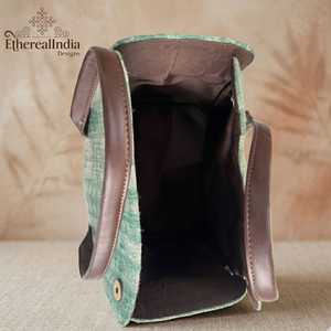 Geometric Jacquard Tote Bag <b>Boho</b> Woven Ethnic Shoulder Bag Leatherette Strap Minimalist Handbag - Product Image 1