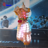 Abito da ballo luminoso a LED da donna, costume etnico indiano per palcoscenico, sfilate, discoteca, carnevale, festival, spettacoli dal vivo, feste, personalizzabile e luminoso